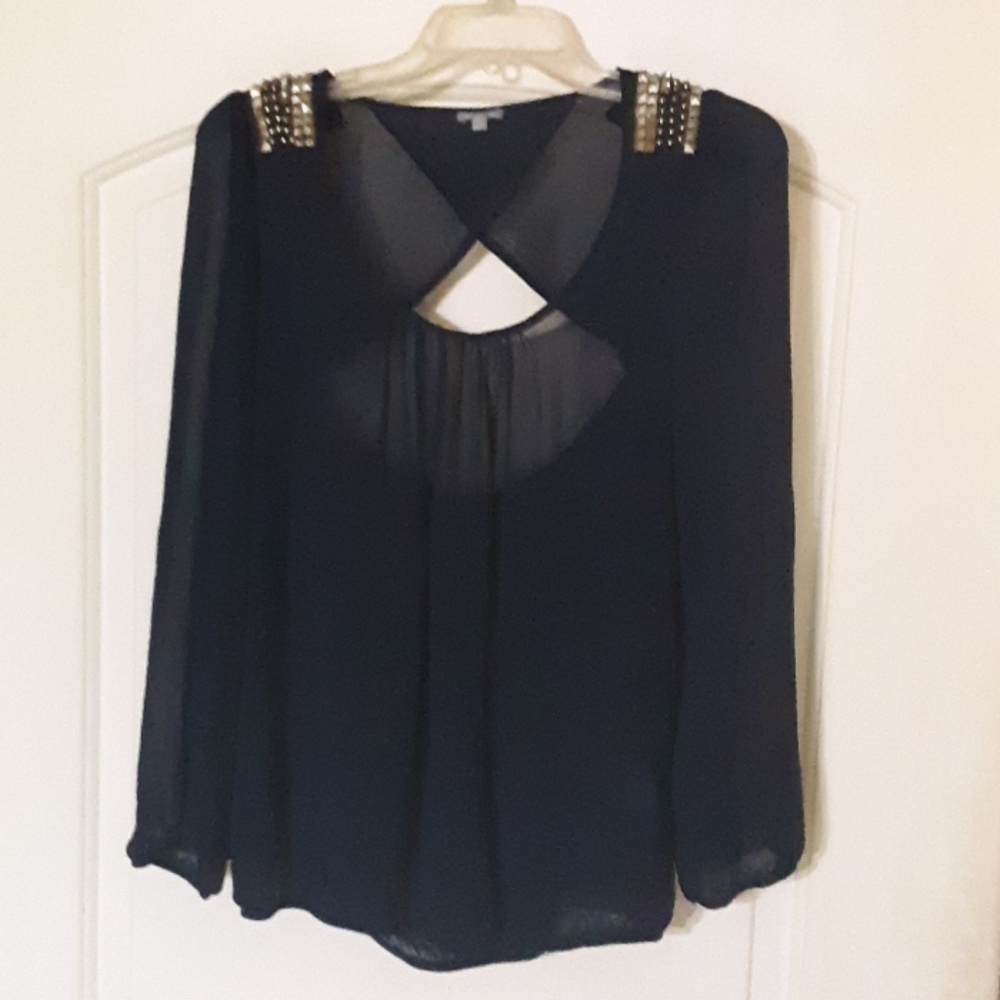 Charlotte Russe sheer long sleeved blouse